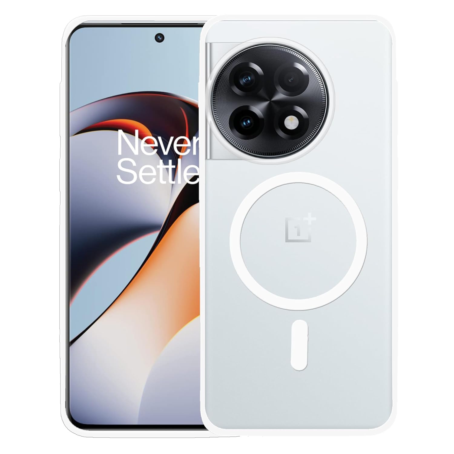 amazon basics Luxury Paper Thin Case Cover for OnePlus 11R 5G 5G | Matte Finish | Compatible with magsafe | (White, OnePlus 11R 5G 5G) - Image 2